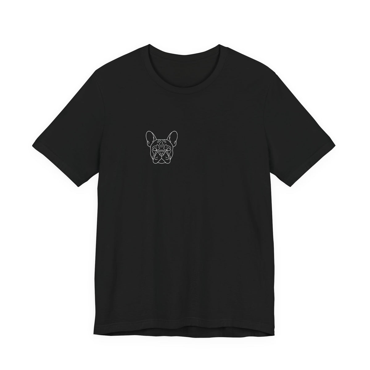 French Bulldog premium minimalist t-shirt fabric detail - SniffWaggleNWalk