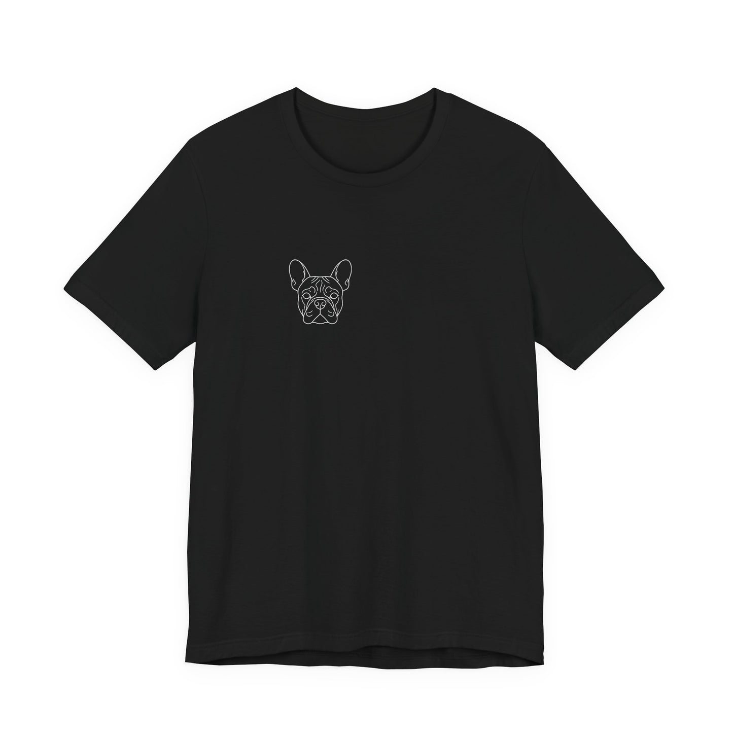 French Bulldog premium minimalist t-shirt fabric detail - SniffWaggleNWalk