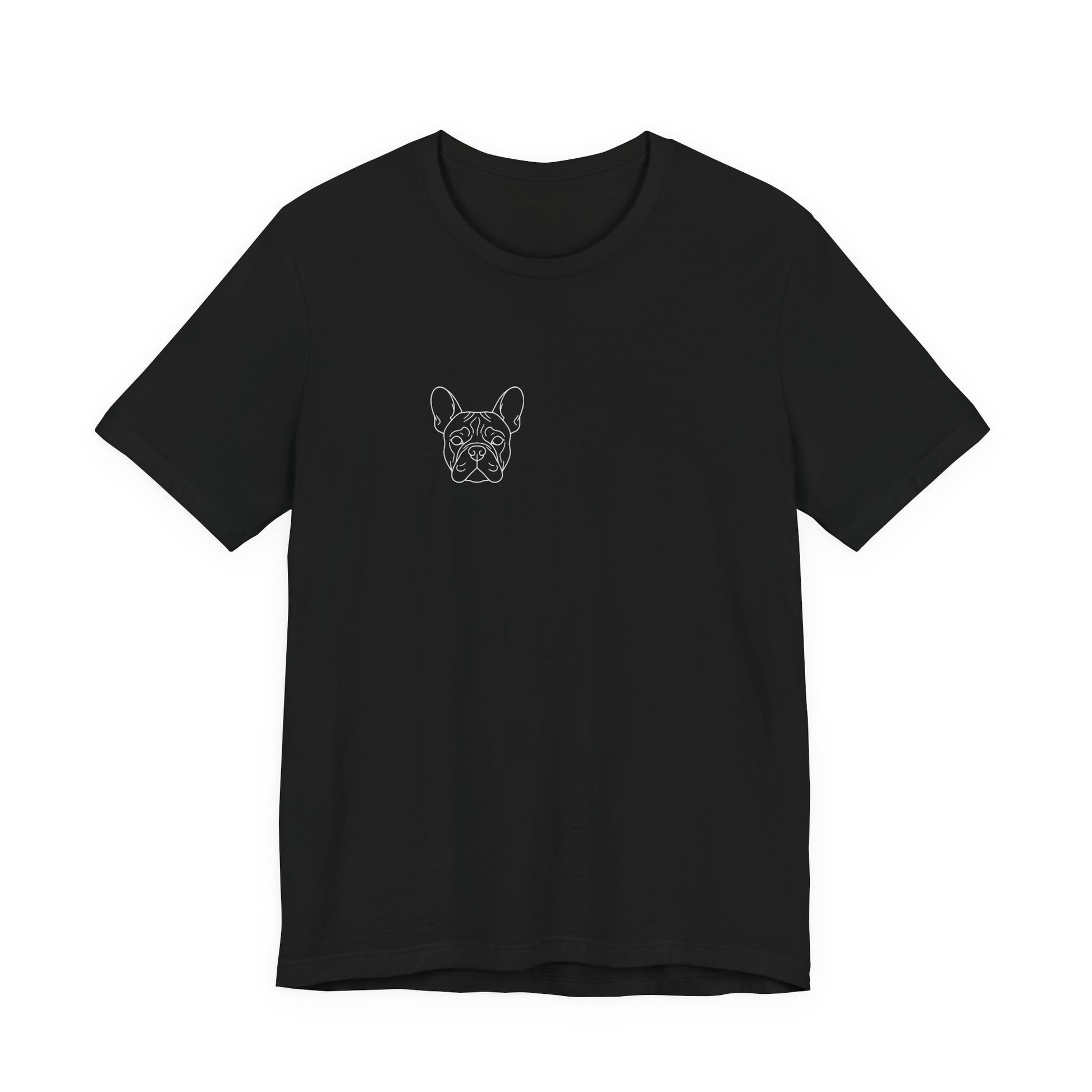 French Bulldog premium minimalist t-shirt fabric detail - SniffWaggleNWalk