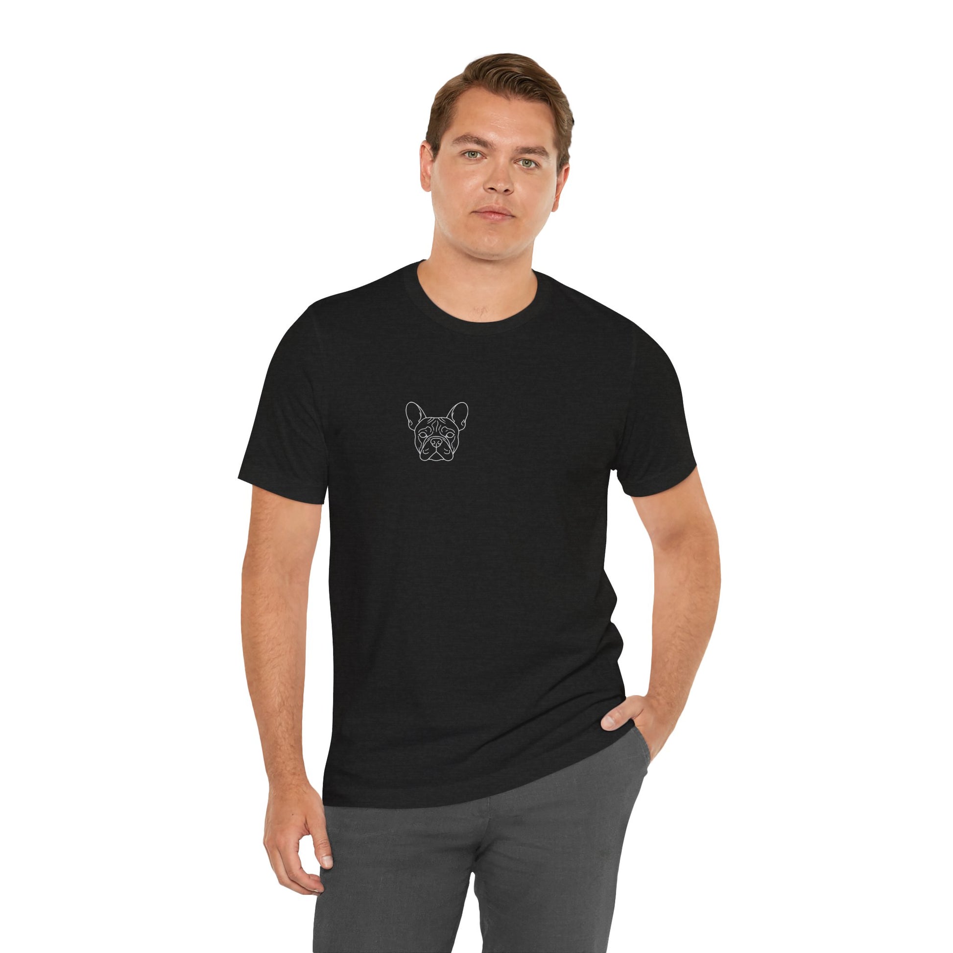 French Bulldog premium minimalist t-shirt flat lay - SniffWaggleNWalk