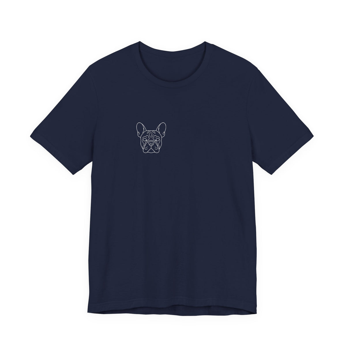 French Bulldog premium minimalist t-shirt Navy colourway - SniffWaggleNWalk