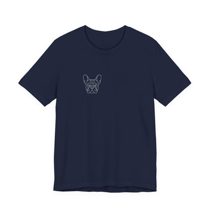 French Bulldog premium minimalist t-shirt Navy colourway - SniffWaggleNWalk