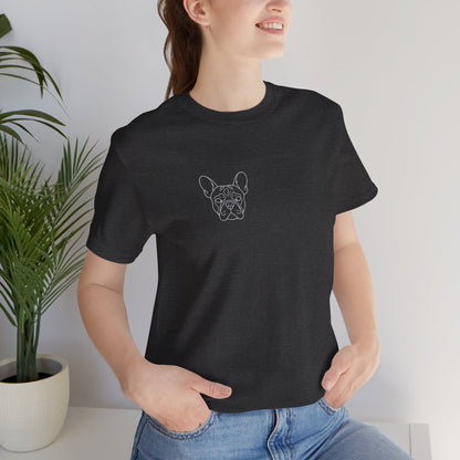 French Bulldog premium minimalist t-shirt sleeve detail - SniffWaggleNWalk