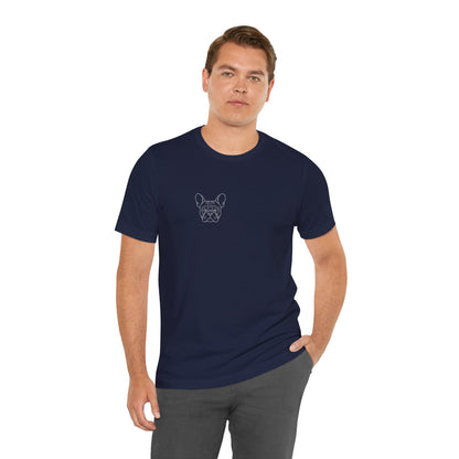 French Bulldog premium minimalist t-shirt worn by a woman - SniffWaggleNWalk