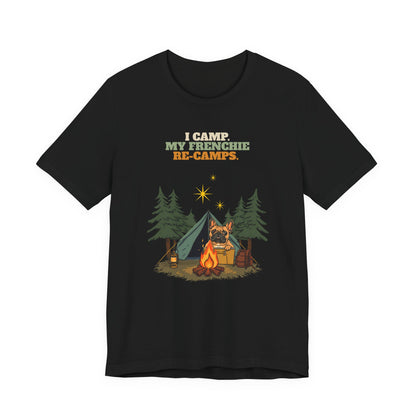 Frenchie camping t-shirt colour option