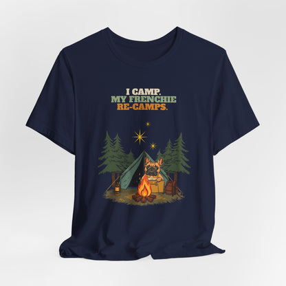 Frenchie camping t-shirt final product photo