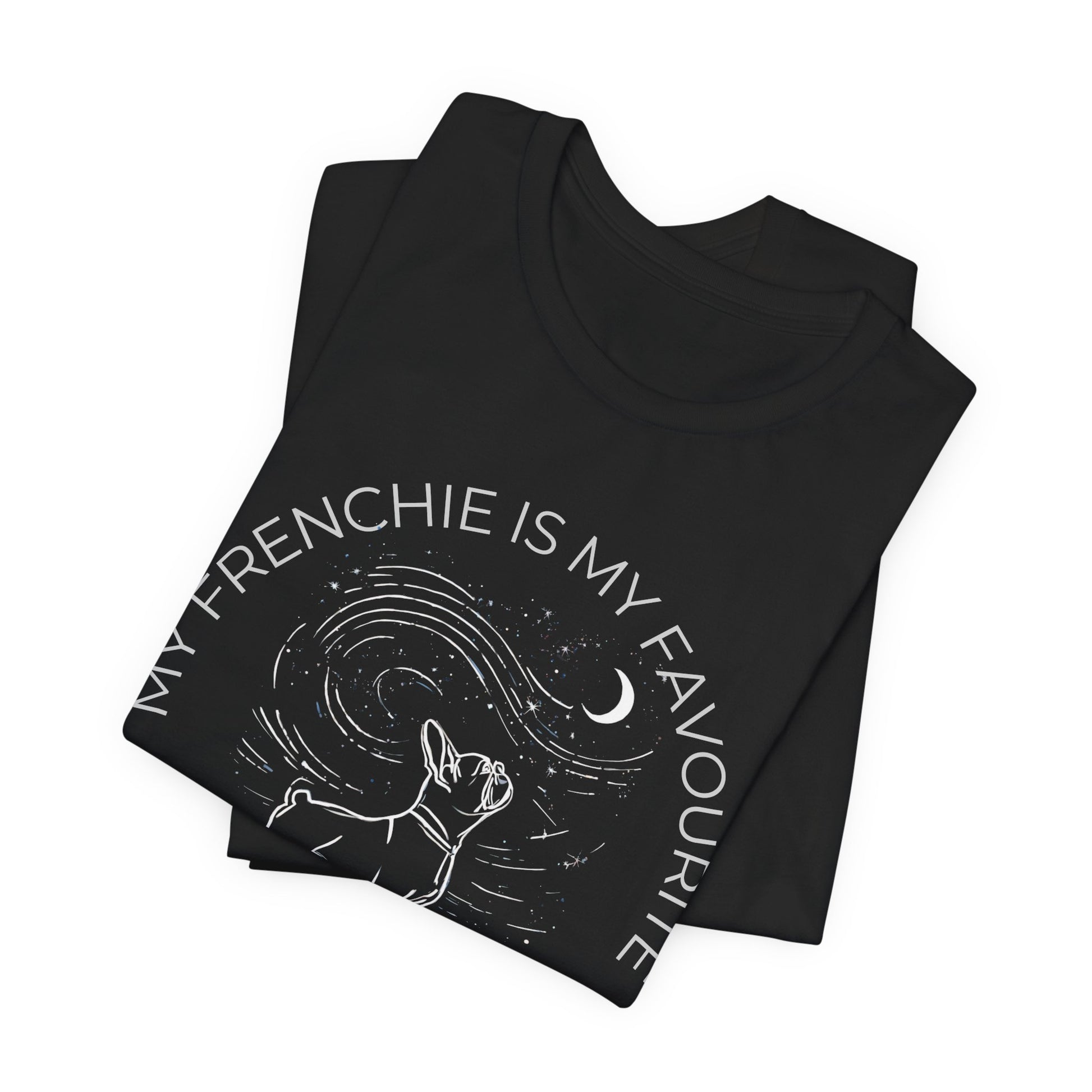 Frenchie Cosmic Companion T-Shirt black heather colourway