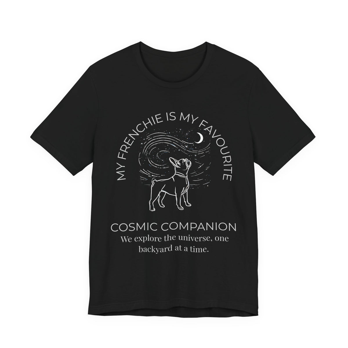 Frenchie Cosmic Companion T-Shirt dark grey heather colourway