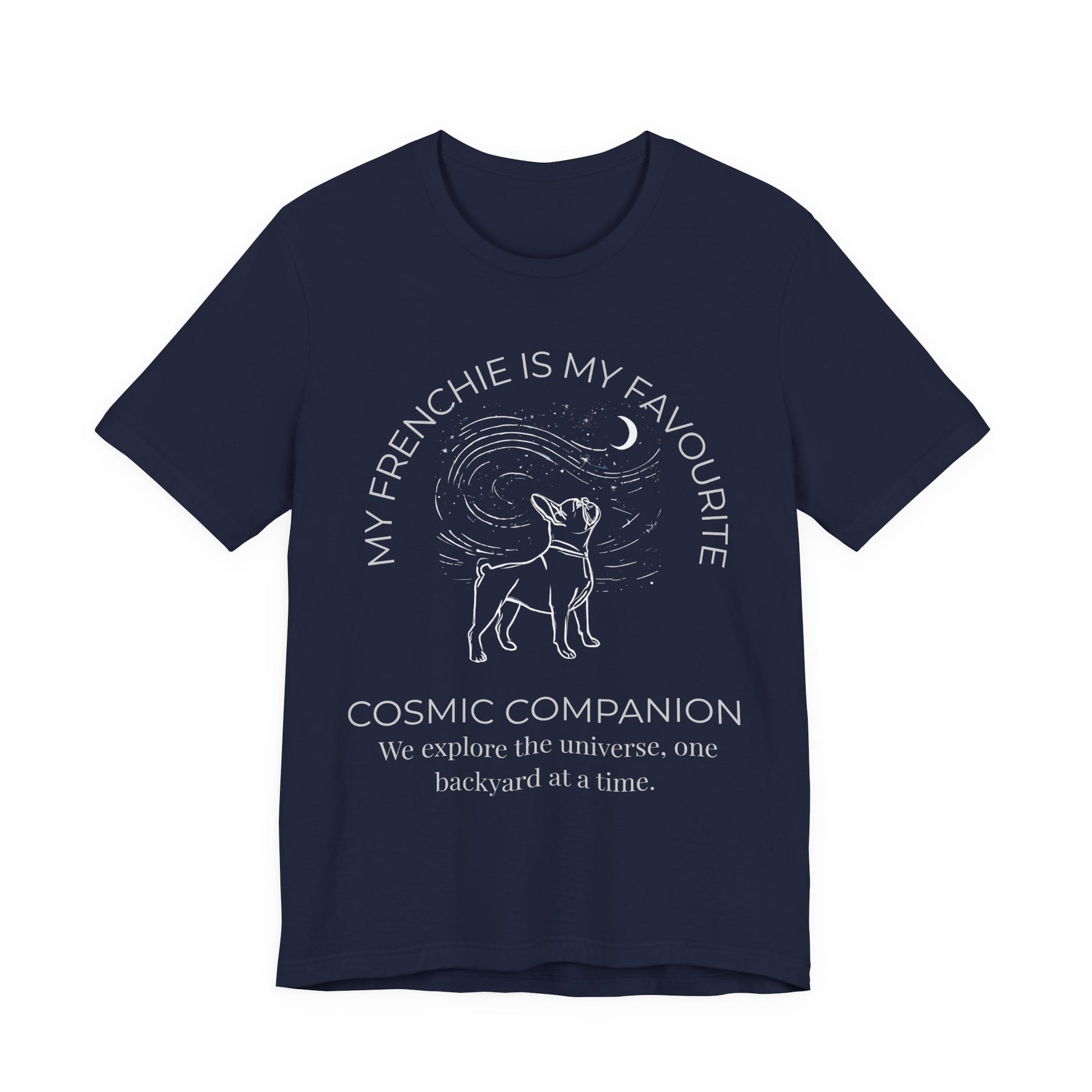 Frenchie Cosmic Companion T-Shirt lifestyle photo