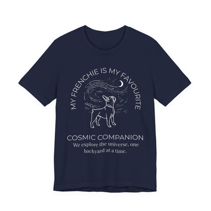 Frenchie Cosmic Companion T-Shirt lifestyle photo