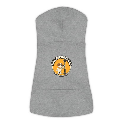 Full Report Filed Dog Hoodie in Granite Heather, sizes L to 3XL
