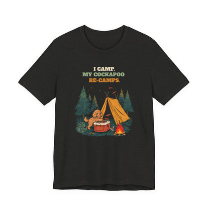 Funny camping dog tee Cockapoo design