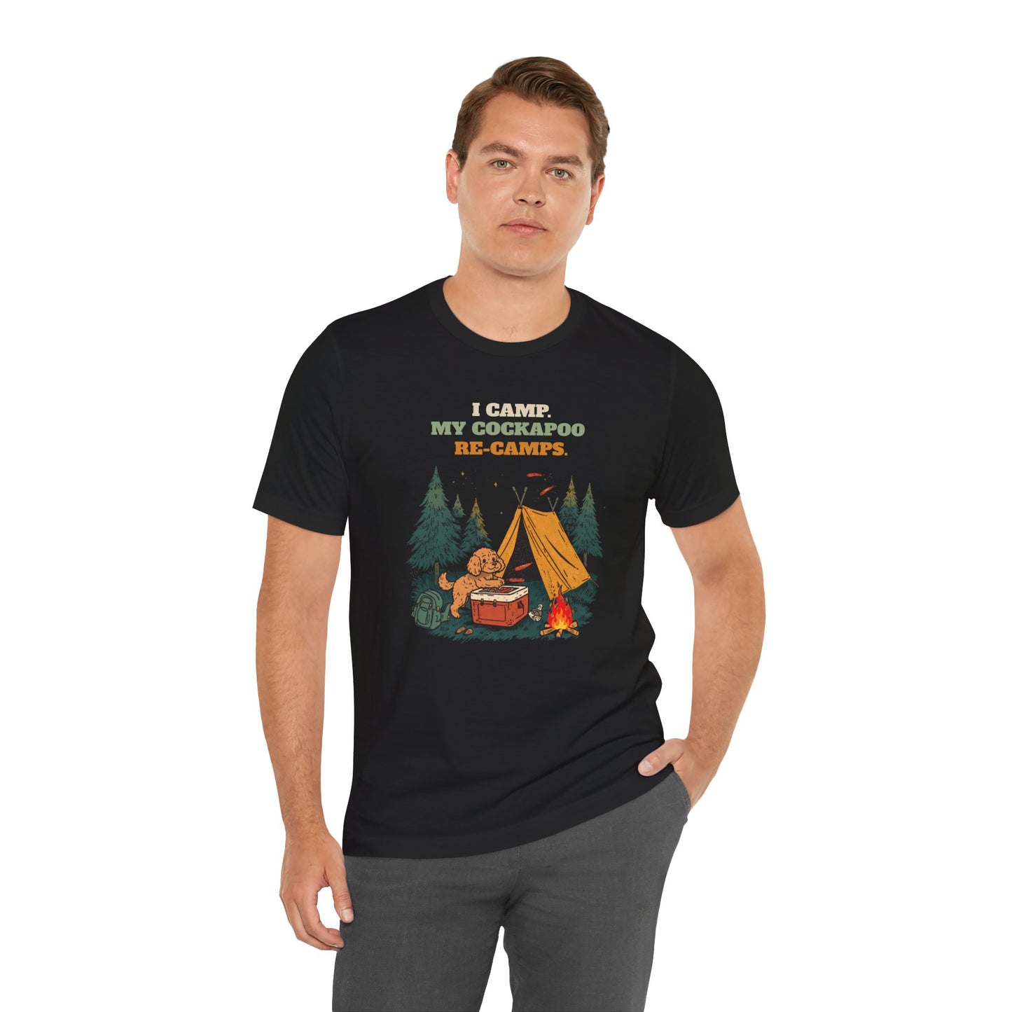Funny Cockapoo camping tee lifestyle photo