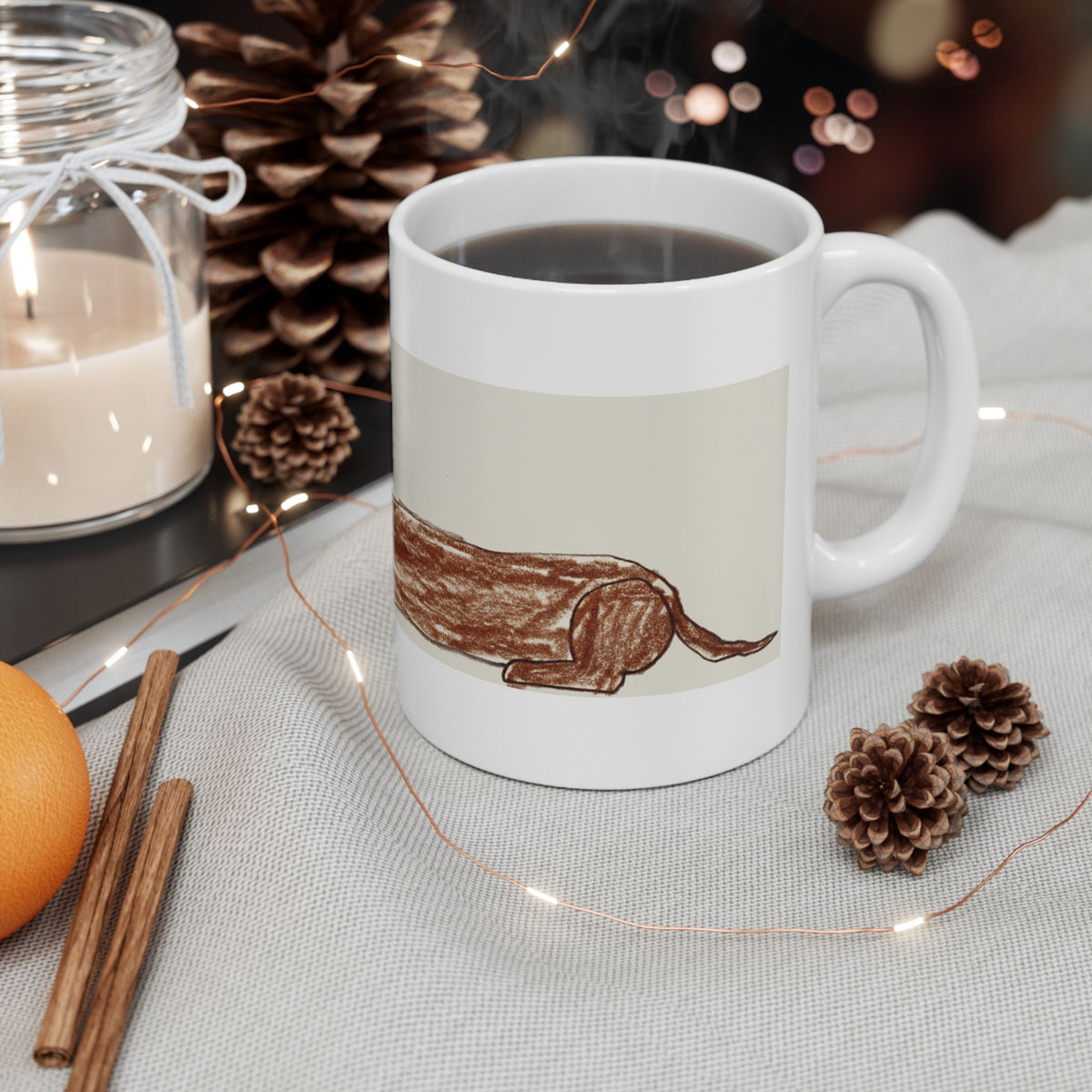 Dachshund ceramic coffee mug, 11oz and 15oz funny sausage dog gift - view 7