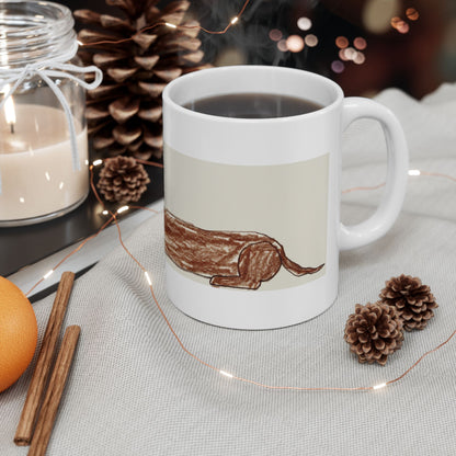 Dachshund ceramic coffee mug, 11oz and 15oz funny sausage dog gift - view 7