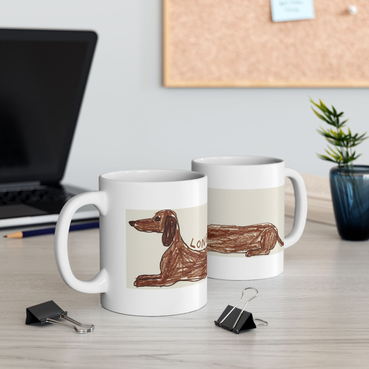 Dachshund ceramic coffee mug, 11oz and 15oz funny sausage dog gift - view 8