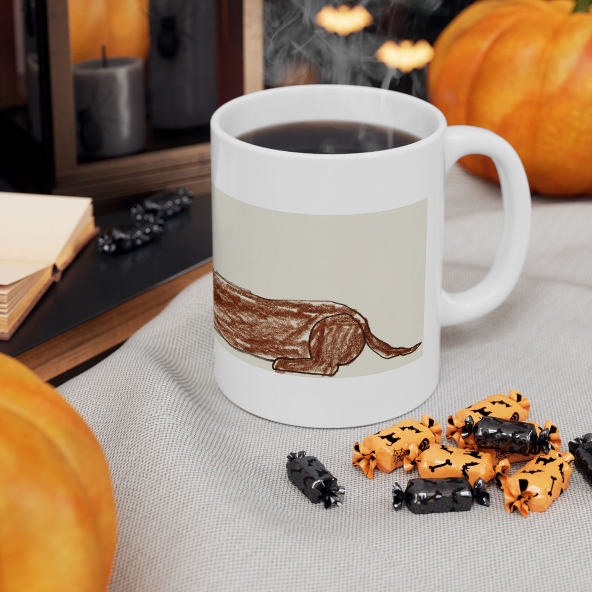 Dachshund ceramic coffee mug, 11oz and 15oz funny sausage dog gift - view 9