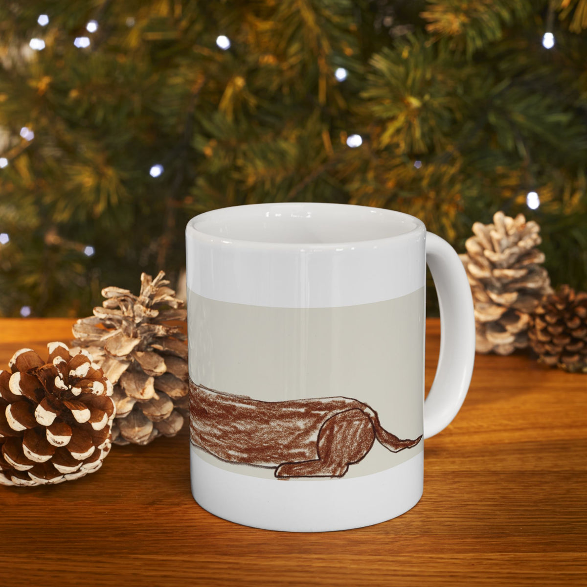 Dachshund ceramic coffee mug, 11oz and 15oz funny sausage dog gift - view 11