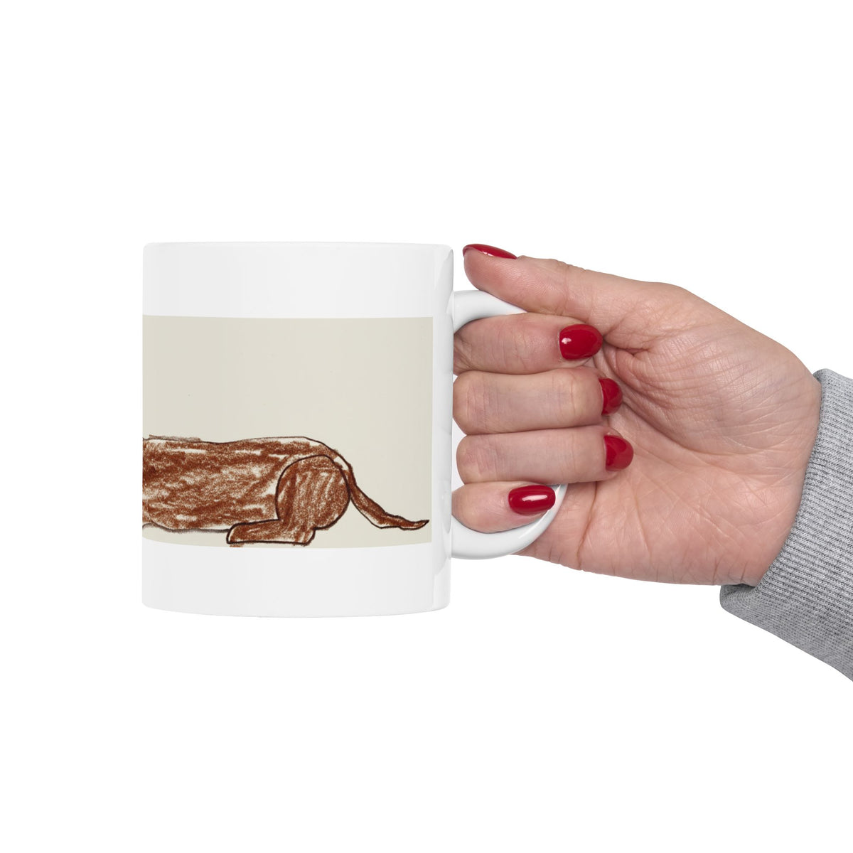 Dachshund ceramic coffee mug, 11oz and 15oz funny sausage dog gift - view 13