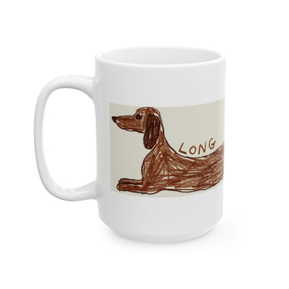 Dachshund ceramic coffee mug, 11oz and 15oz funny sausage dog gift - view 15