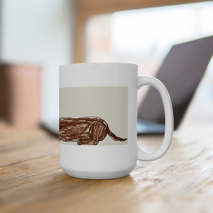 Dachshund ceramic coffee mug, 11oz and 15oz funny sausage dog gift - view 17