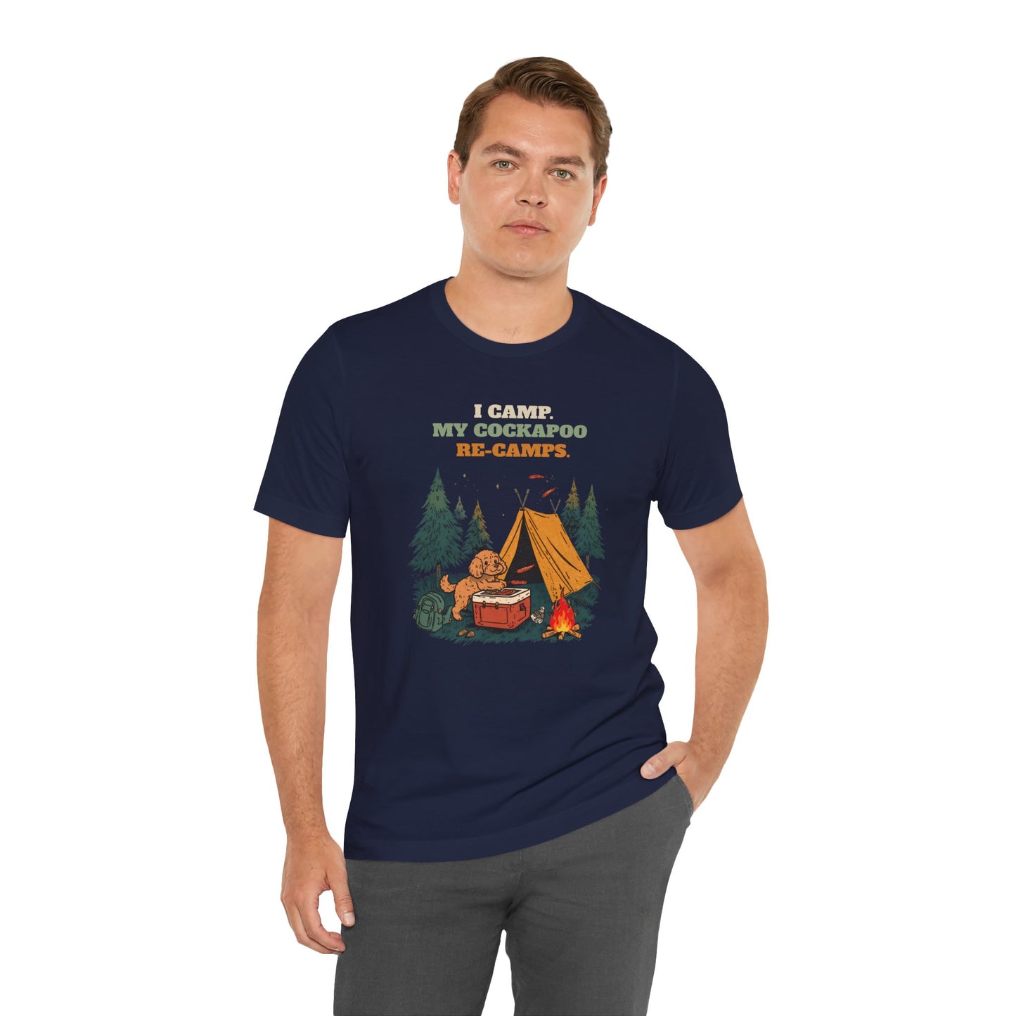 Funny dog camping t-shirt Cockapoo gift