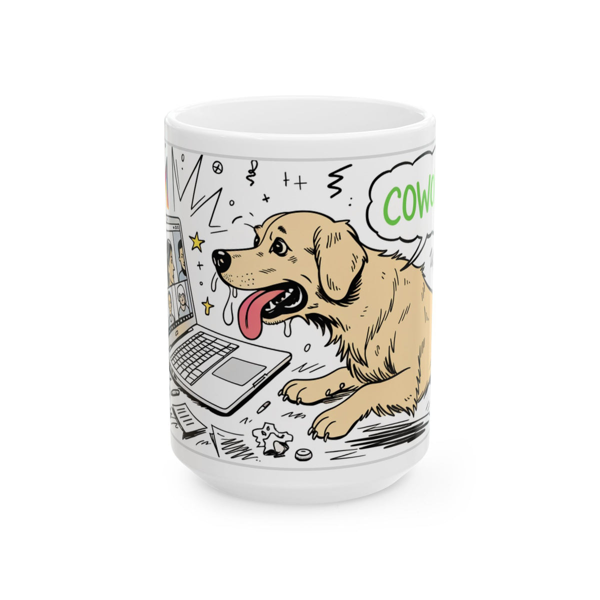 Funny Golden Retriever ceramic coffee mug, 11oz and 15oz dog lover gift - view 2