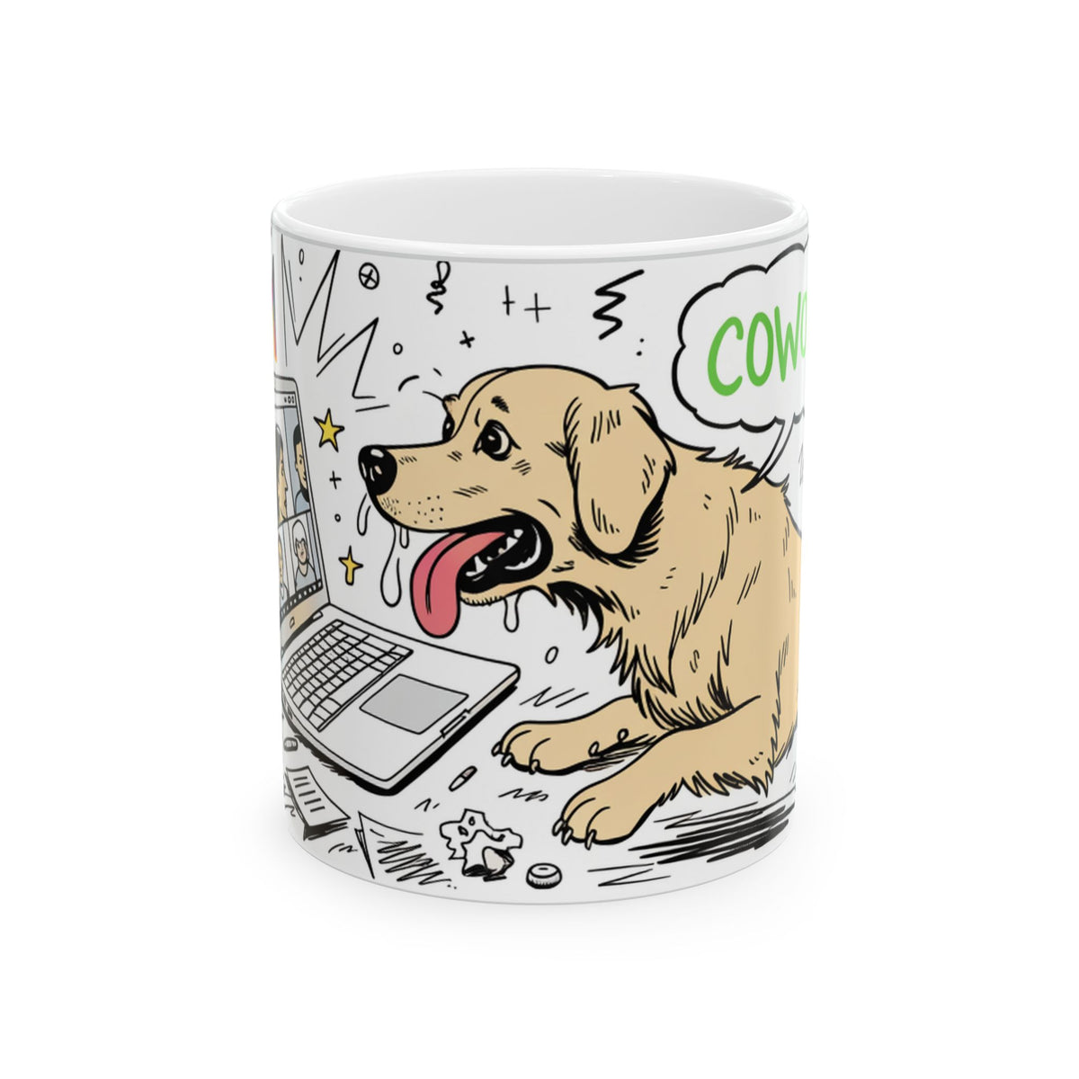 Funny Golden Retriever ceramic coffee mug, 11oz and 15oz dog lover gift - view 3