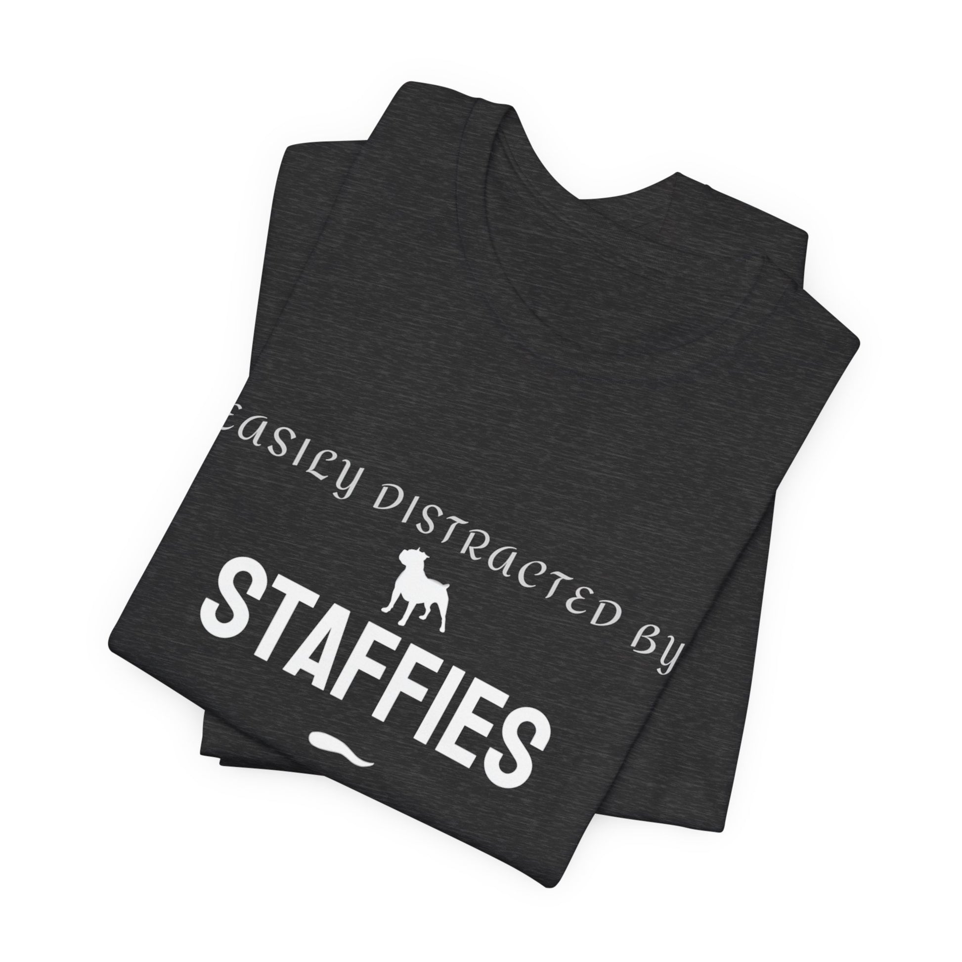 Funny Staffie slogan tee for dog lovers in black