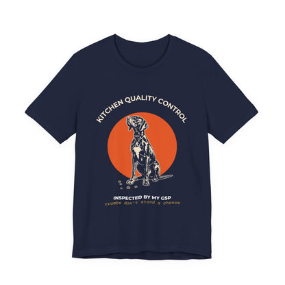 Kitchen Quality Control German Pointer t-shirt — funny GSP kitchen tee on Bella+Canvas 3001, view 24