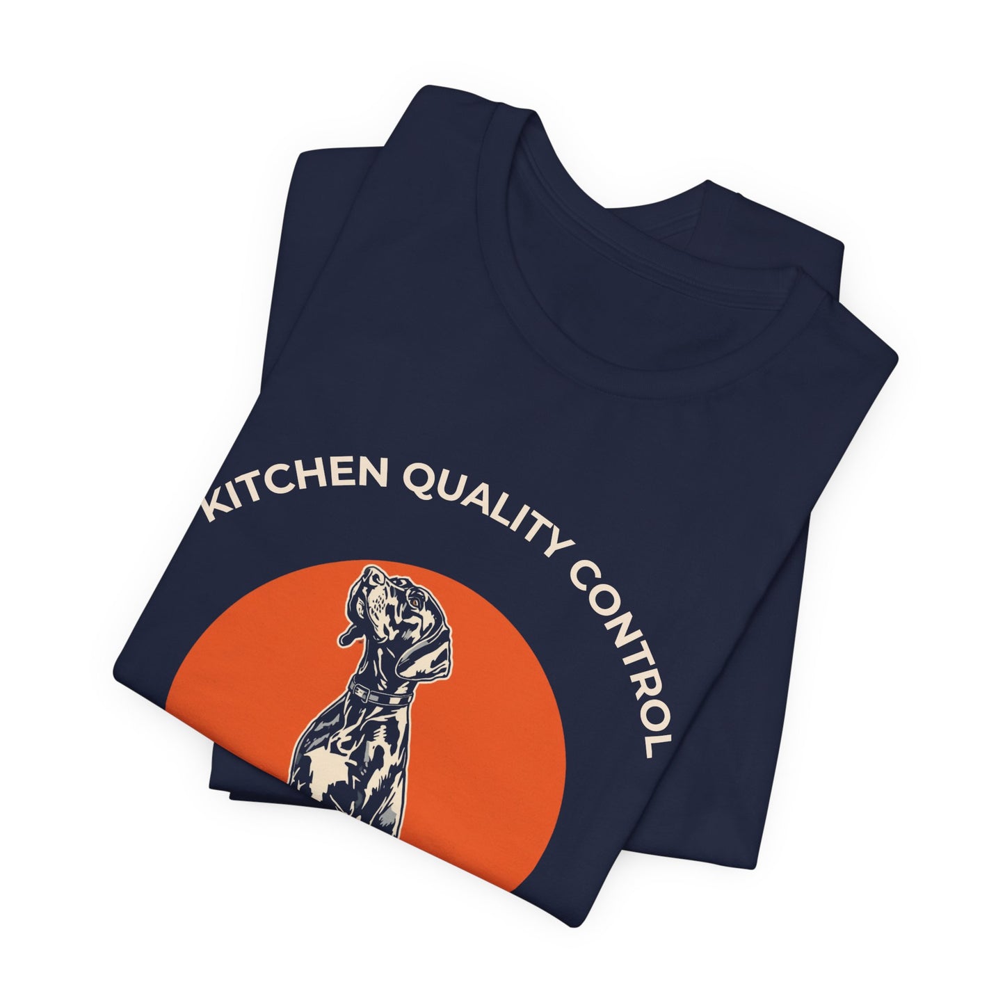 Kitchen Quality Control German Pointer t-shirt — funny GSP kitchen tee on Bella+Canvas 3001, view 26
