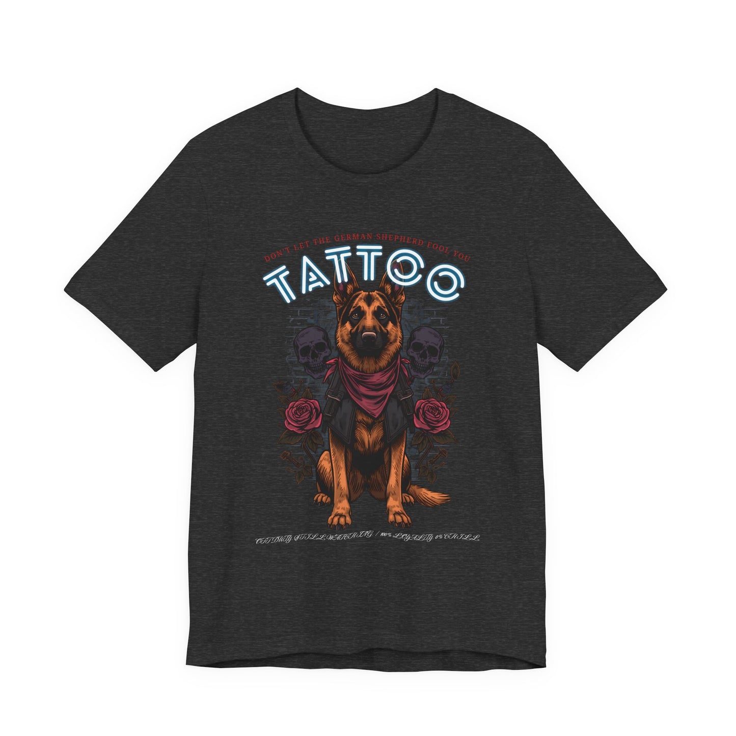 German Shepherd Biker Ink Shop t-shirt - design detail 2