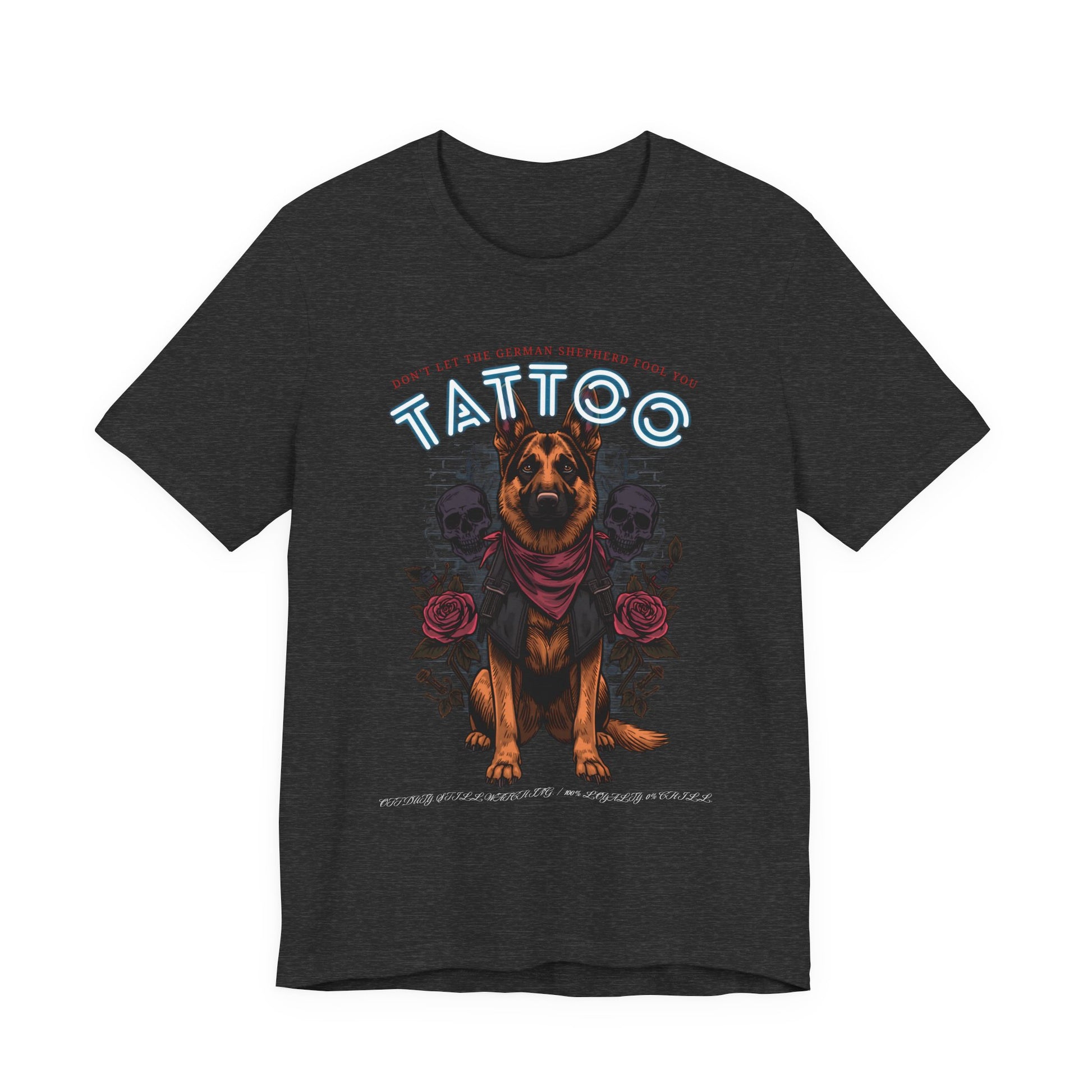 German Shepherd Biker Ink Shop t-shirt - design detail 2