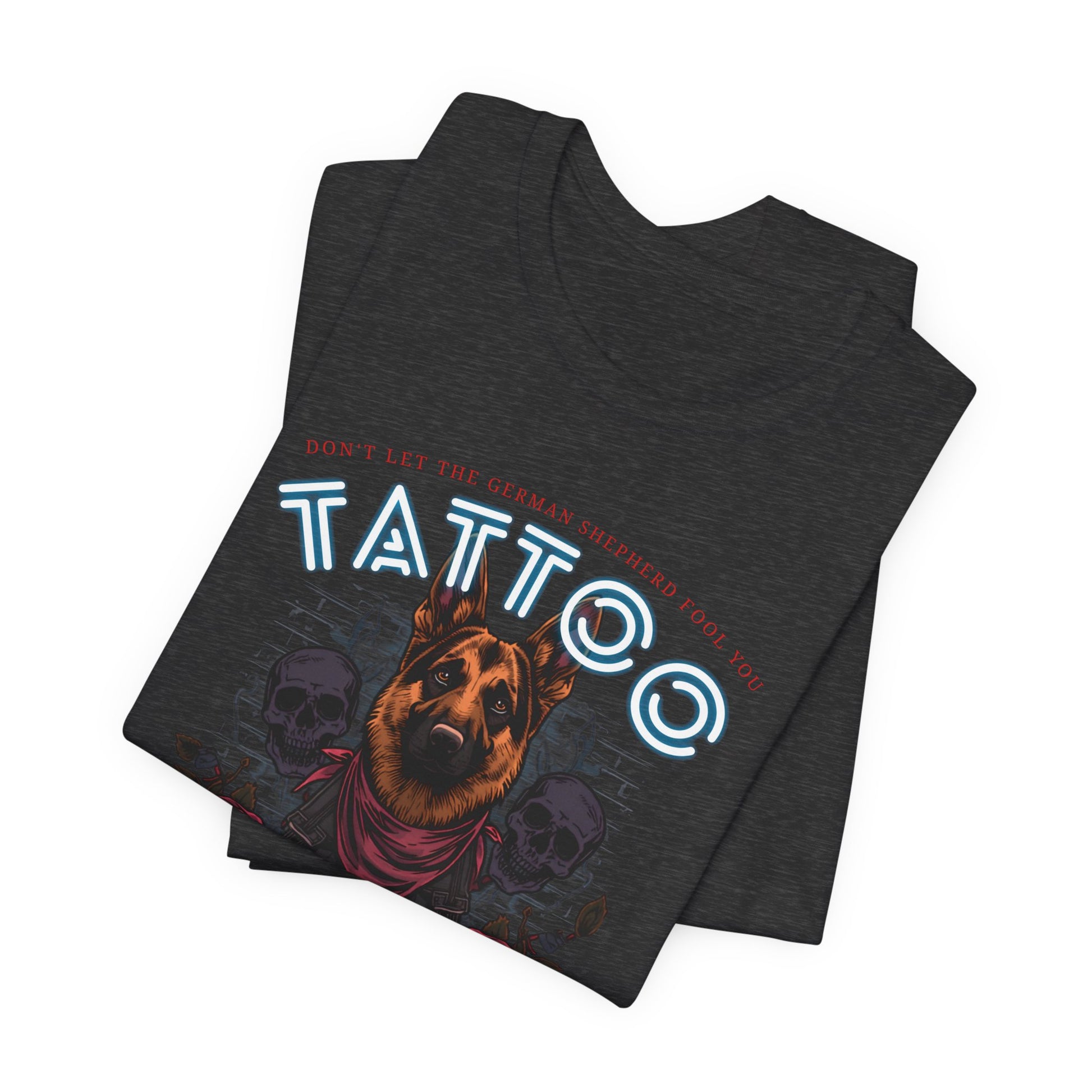 German Shepherd Biker Ink Shop t-shirt - design detail 4