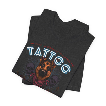 German Shepherd Biker Ink Shop t-shirt - design detail 4