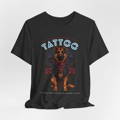 German Shepherd Biker Ink Shop t-shirt - design detail 5