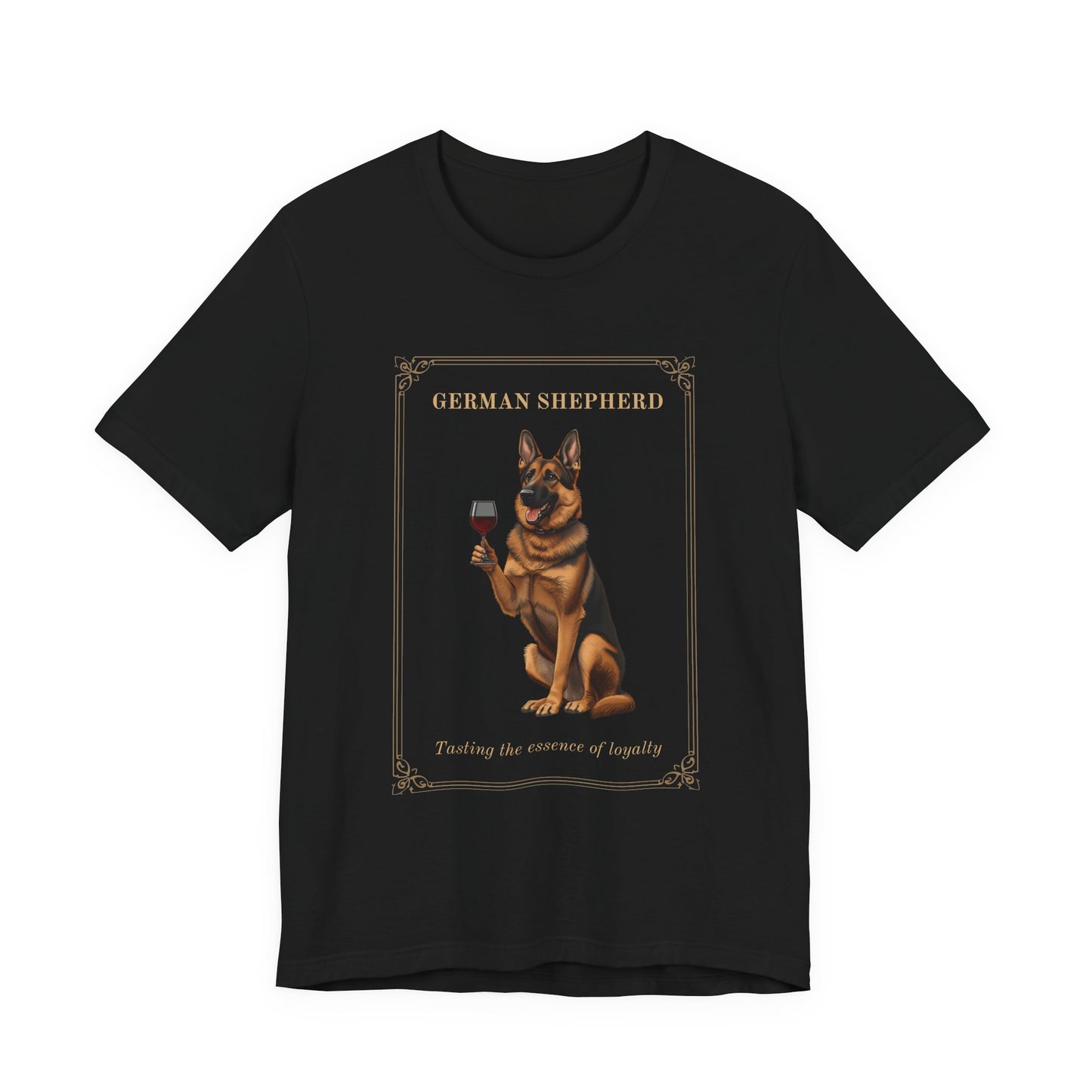 German Shepherd Breed Sommelier T-Shirt - Dark Grey Heather - Front View