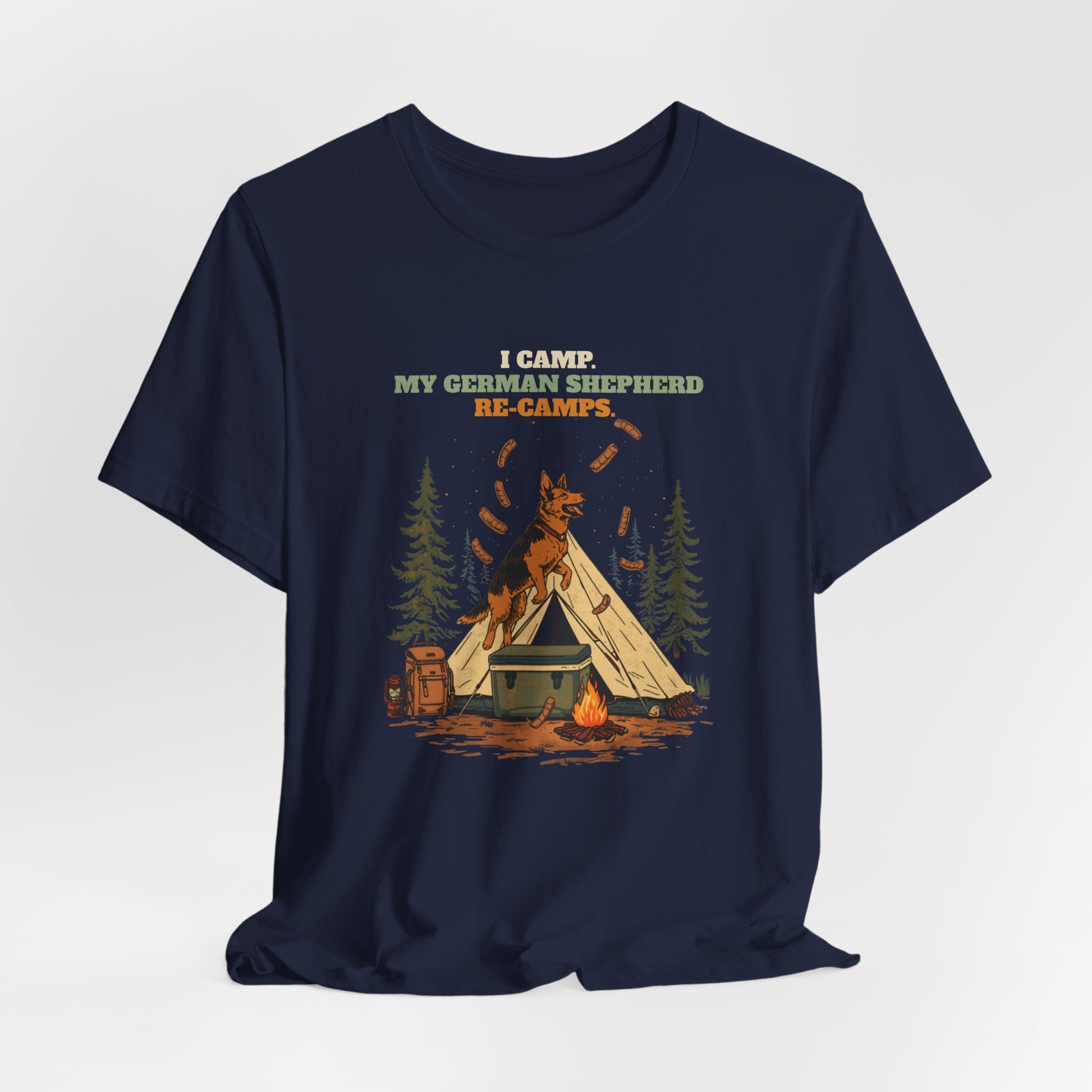 German Shepherd camping t-shirt final product photo