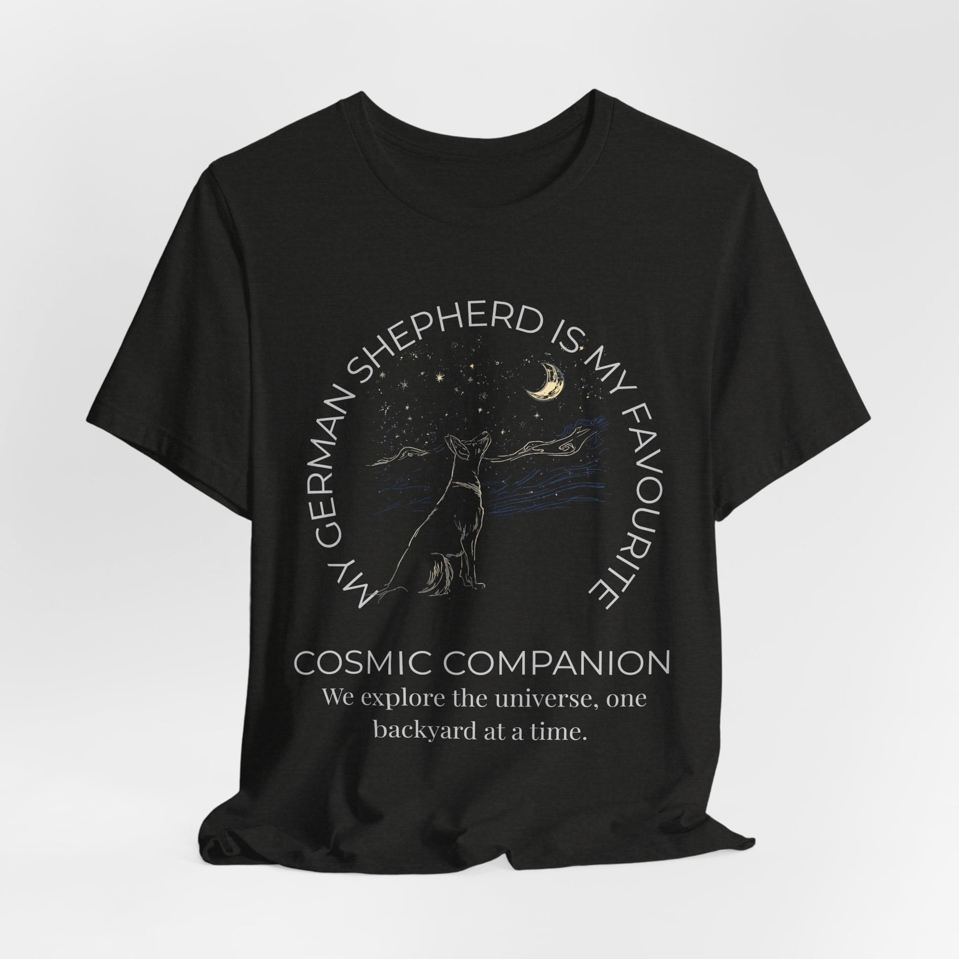 German Shepherd Cosmic Companion T-Shirt everyday style