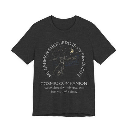 German Shepherd Cosmic Companion T-Shirt full design view