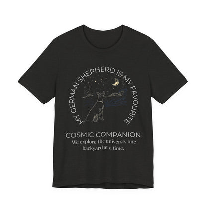 German Shepherd Cosmic Companion T-Shirt gift idea for dog lovers