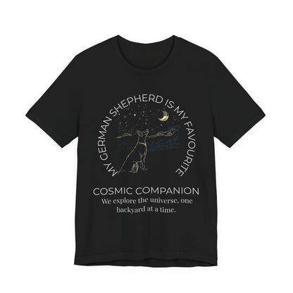 German Shepherd Cosmic Companion T-Shirt navy colourway