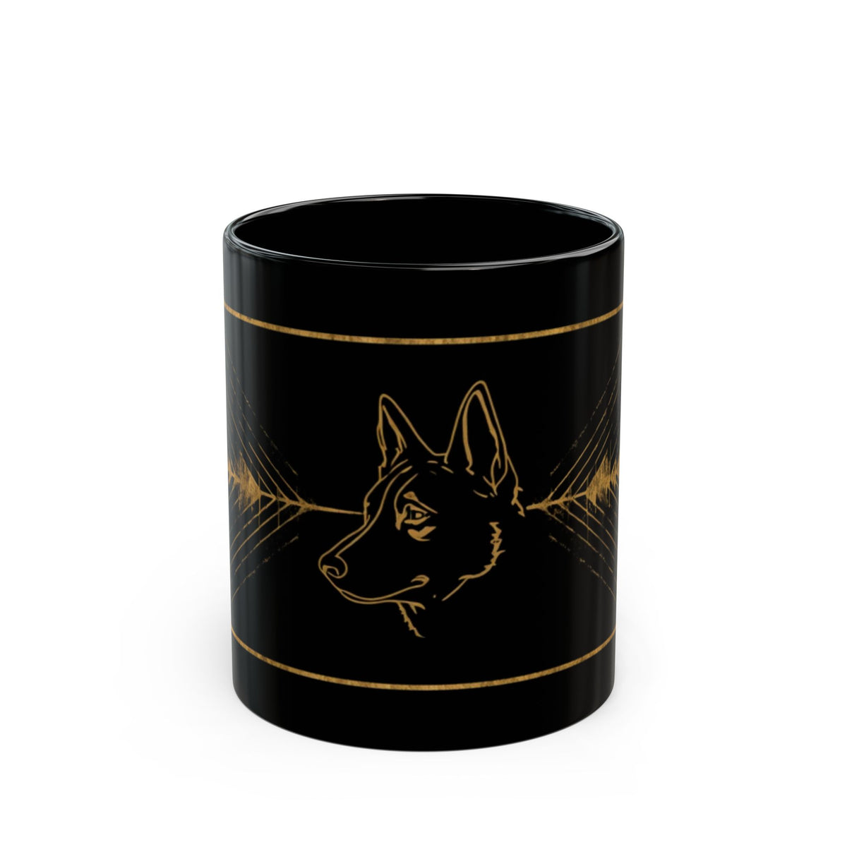 German Shepherd black ceramic mug — dog lover gift