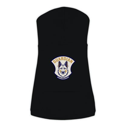 German Shepherd guardian patch hoodie in black, side view