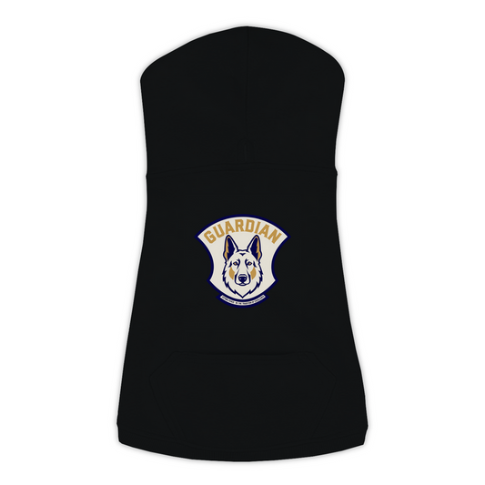 German Shepherd guardian patch hoodie in black, side view