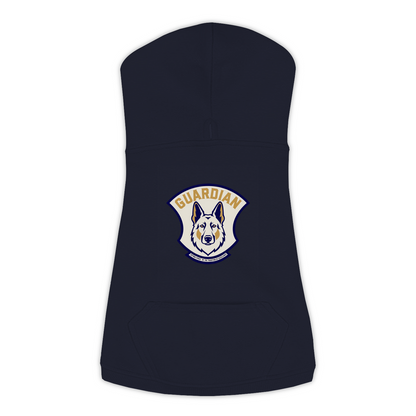 German Shepherd guardian patch hoodie in navy, side view