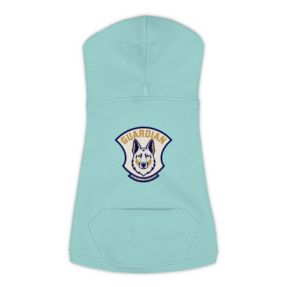 German Shepherd guardian patch hoodie in saltwater blue