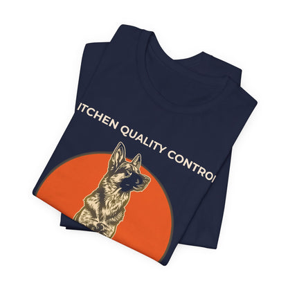 Kitchen Quality Control German Shepherd t-shirt — funny GSD kitchen tee on Bella+Canvas 3001, view 15