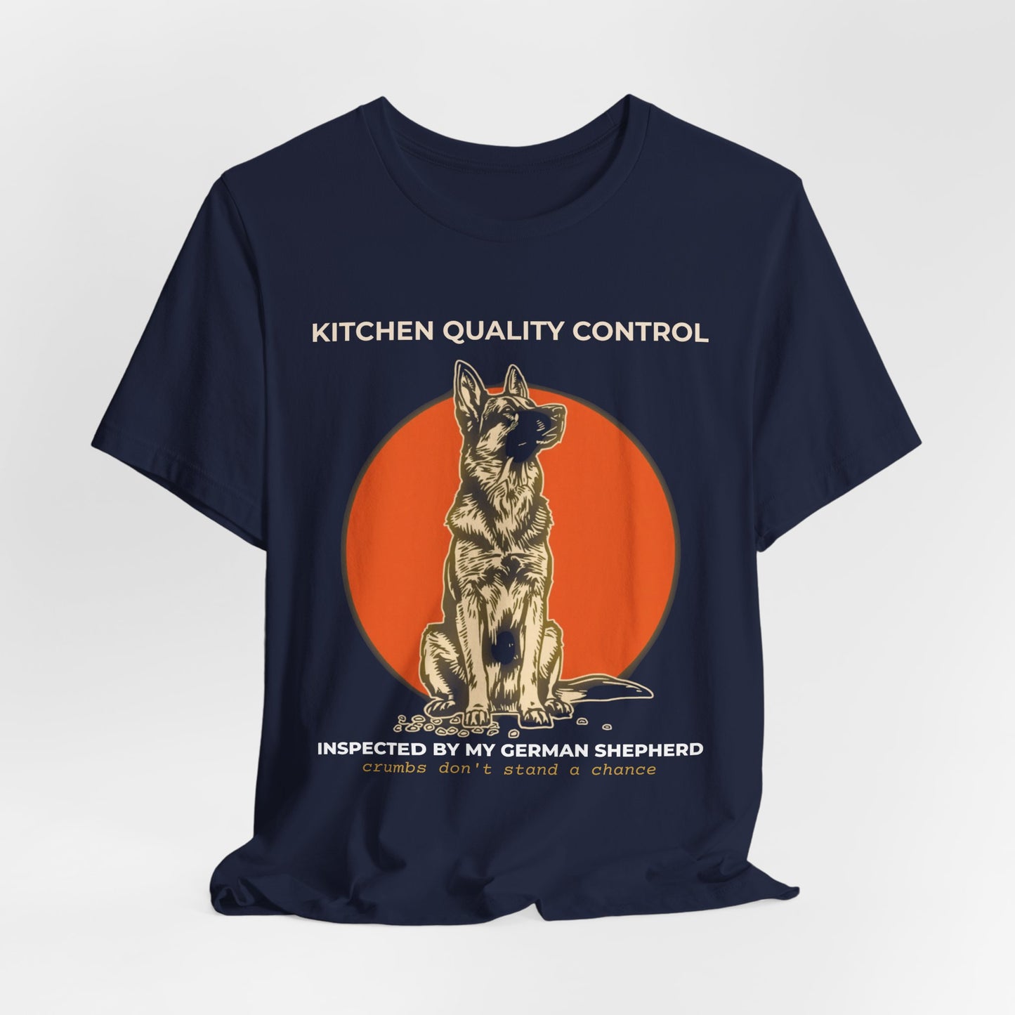 Kitchen Quality Control German Shepherd t-shirt — funny GSD kitchen tee on Bella+Canvas 3001, view 16