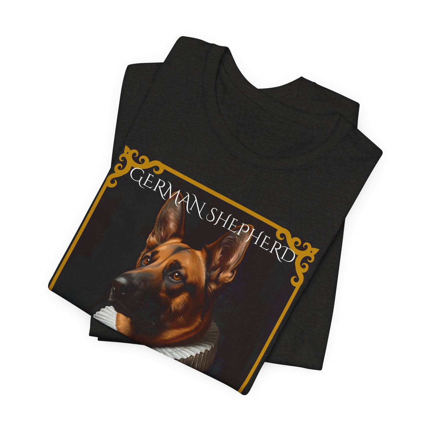 German Shepherd Renaissance portrait t-shirt worn casually